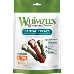 WHIMZEES Brushzees Dental Chews For Dogs Large 6 Ct